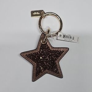 Coach Keychain Brown Glitter Star Keyring F56735 NWT‎